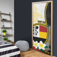 Personalised PNG Madang Provins Door Cover Papua New Guinea Plumeria Melanesian Pattern LT14 - Polynesian Pride