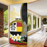 Personalised PNG Madang Provins Door Cover Papua New Guinea Plumeria Melanesian Pattern LT14 - Polynesian Pride