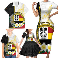 Personalised PNG Madang Provins Family Matching Short Sleeve Bodycon Dress and Hawaiian Shirt Papua New Guinea Plumeria Melanesian Pattern LT14 - Polynesian Pride