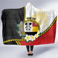 Personalised PNG Madang Provins Hooded Blanket Papua New Guinea Plumeria Melanesian Pattern LT14 One Size White - Polynesian Pride