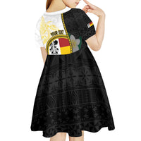 Personalised PNG Madang Provins Kid Short Sleeve Dress Papua New Guinea Plumeria Melanesian Pattern LT14 - Polynesian Pride
