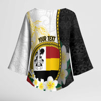 Personalised PNG Madang Provins Kimono Sleeve Blouse Papua New Guinea Plumeria Melanesian Pattern LT14 - Polynesian Pride