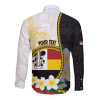 Personalised PNG Madang Provins Long Sleeve Button Shirt Papua New Guinea Plumeria Melanesian Pattern LT14 - Polynesian Pride