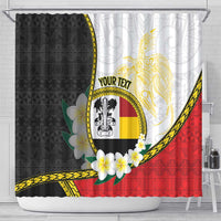 Personalised PNG Madang Provins Shower Curtain Papua New Guinea Plumeria Melanesian Pattern LT14 - Polynesian Pride