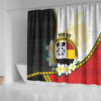 Personalised PNG Madang Provins Shower Curtain Papua New Guinea Plumeria Melanesian Pattern LT14 - Polynesian Pride