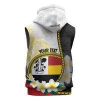 Personalised PNG Madang Provins Sleeveless Zip Hoodie Papua New Guinea Plumeria Melanesian Pattern LT14 - Polynesian Pride