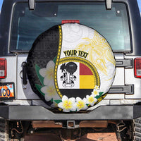 Personalised PNG Madang Provins Spare Tire Cover Papua New Guinea Plumeria Melanesian Pattern LT14 White - Polynesian Pride
