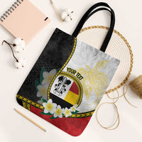 Personalised PNG Madang Provins Tote Bag Papua New Guinea Plumeria Melanesian Pattern LT14 One Size White - Polynesian Pride
