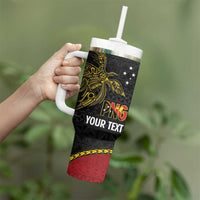 Personalised PNG Madang Provins Tumbler With Handle Papua New Guinea Plumeria Melanesian Pattern LT14 - Polynesian Pride