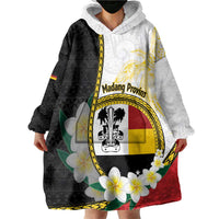 Personalised PNG Madang Provins Wearable Blanket Hoodie Papua New Guinea Plumeria Melanesian Pattern LT14 - Polynesian Pride
