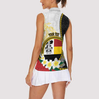 Personalised PNG Madang Provins Women Sleeveless Polo Shirt Papua New Guinea Plumeria Melanesian Pattern LT14 - Polynesian Pride