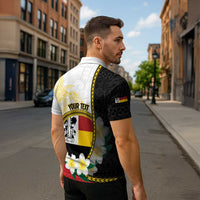 Personalised PNG Madang Provins Zipper Polo Shirt Papua New Guinea Plumeria Melanesian Pattern LT14 - Polynesian Pride
