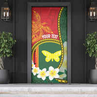 Personalised PNG Oro Provins Door Cover Papua New Guinea Plumeria Melanesian Pattern LT14 - Polynesian Pride