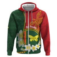 Personalised PNG Oro Provins Hoodie Papua New Guinea Plumeria Melanesian Pattern LT14 Zip Hoodie Green - Polynesian Pride