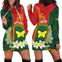 Personalised PNG Oro Provins Hoodie Dress Papua New Guinea Plumeria Melanesian Pattern LT14 - Polynesian Pride