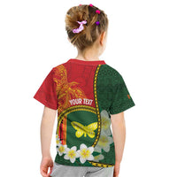Personalised PNG Oro Provins Kid T Shirt Papua New Guinea Plumeria Melanesian Pattern LT14 - Polynesian Pride