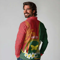 Personalised PNG Oro Provins Long Sleeve Polo Shirt Papua New Guinea Plumeria Melanesian Pattern LT14 - Polynesian Pride