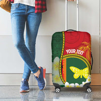Personalised PNG Oro Provins Luggage Cover Papua New Guinea Plumeria Melanesian Pattern LT14 - Polynesian Pride