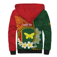 Personalised PNG Oro Provins Sherpa Hoodie Papua New Guinea Plumeria Melanesian Pattern LT14 - Polynesian Pride