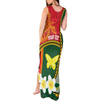 Personalised PNG Oro Provins Tank Maxi Dress Papua New Guinea Plumeria Melanesian Pattern LT14 - Polynesian Pride