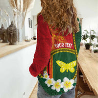 Personalised PNG Oro Provins Women Casual Shirt Papua New Guinea Plumeria Melanesian Pattern LT14 - Polynesian Pride