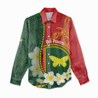 Personalised PNG Oro Provins Women Casual Shirt Papua New Guinea Plumeria Melanesian Pattern LT14 - Polynesian Pride