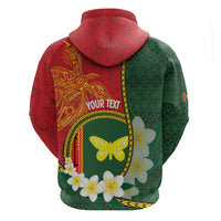 Personalised PNG Oro Provins Zip Hoodie Papua New Guinea Plumeria Melanesian Pattern LT14 - Polynesian Pride