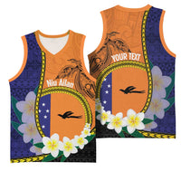 Personalised PNG Niu Ailan Basketball Jersey Papua New Guinea Plumeria Melanesian Pattern LT14 - Polynesian Pride