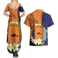 Personalised PNG Niu Ailan Couples Matching Summer Maxi Dress and Hawaiian Shirt Papua New Guinea Plumeria Melanesian Pattern LT14 - Polynesian Pride