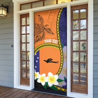 Personalised PNG Niu Ailan Door Cover Papua New Guinea Plumeria Melanesian Pattern LT14 - Polynesian Pride