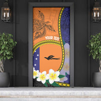 Personalised PNG Niu Ailan Door Cover Papua New Guinea Plumeria Melanesian Pattern LT14 - Polynesian Pride