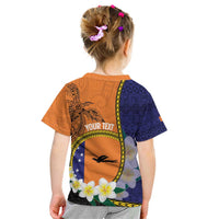 Personalised PNG Niu Ailan Kid T Shirt Papua New Guinea Plumeria Melanesian Pattern LT14 - Polynesian Pride
