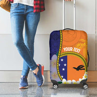 Personalised PNG Niu Ailan Luggage Cover Papua New Guinea Plumeria Melanesian Pattern LT14 - Polynesian Pride