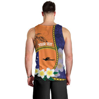 Personalised PNG Niu Ailan Men Tank Top Papua New Guinea Plumeria Melanesian Pattern LT14 - Polynesian Pride