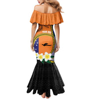 Personalised PNG Niu Ailan Mermaid Dress Papua New Guinea Plumeria Melanesian Pattern LT14 - Polynesian Pride
