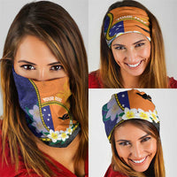 PNG Niu Ailan Neck Gaiter Papua New Guinea Plumeria Melanesian Pattern LT14