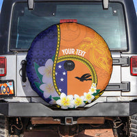 Personalised PNG Niu Ailan Spare Tire Cover Papua New Guinea Plumeria Melanesian Pattern LT14 Orange - Polynesian Pride