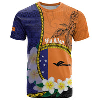 Personalised PNG Niu Ailan T Shirt Papua New Guinea Plumeria Melanesian Pattern LT14 Orange - Polynesian Pride