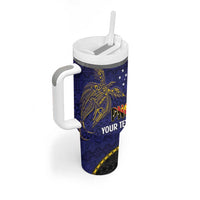 Personalised PNG Niu Ailan Tumbler With Handle Papua New Guinea Plumeria Melanesian Pattern LT14 - Polynesian Pride