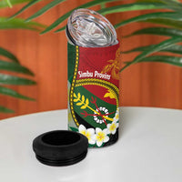Personalised PNG Simbu Provins 4 in 1 Can Cooler Tumbler Papua New Guinea Plumeria Melanesian Pattern LT14 - Polynesian Pride