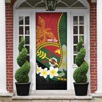 Personalised PNG Simbu Provins Door Cover Papua New Guinea Plumeria Melanesian Pattern LT14 - Polynesian Pride
