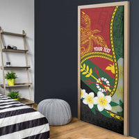 Personalised PNG Simbu Provins Door Cover Papua New Guinea Plumeria Melanesian Pattern LT14 - Polynesian Pride