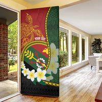 Personalised PNG Simbu Provins Door Cover Papua New Guinea Plumeria Melanesian Pattern LT14 - Polynesian Pride