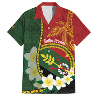Personalised PNG Simbu Provins Family Matching Long Sleeve Bodycon Dress and Hawaiian Shirt Papua New Guinea Plumeria Melanesian Pattern LT14 Dad's Shirt - Short Sleeve Green - Polynesian Pride