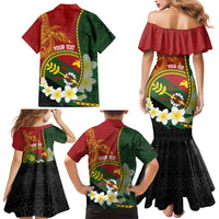 Personalised PNG Simbu Provins Family Matching Mermaid Dress and Hawaiian Shirt Papua New Guinea Plumeria Melanesian Pattern LT14 - Polynesian Pride