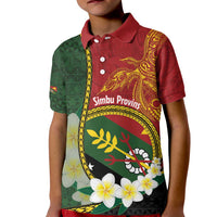 Personalised PNG Simbu Provins Kid Polo Shirt Papua New Guinea Plumeria Melanesian Pattern LT14 Kid Green - Polynesian Pride
