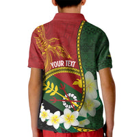 Personalised PNG Simbu Provins Kid Polo Shirt Papua New Guinea Plumeria Melanesian Pattern LT14 - Polynesian Pride