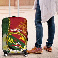 Personalised PNG Simbu Provins Luggage Cover Papua New Guinea Plumeria Melanesian Pattern LT14 Green - Polynesian Pride