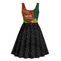 Personalised PNG Simbu Provins Midi Dress Papua New Guinea Plumeria Melanesian Pattern LT14 - Polynesian Pride