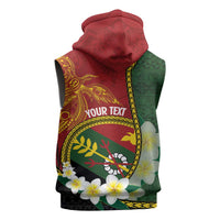 Personalised PNG Simbu Provins Sleeveless Zip Hoodie Papua New Guinea Plumeria Melanesian Pattern LT14 - Polynesian Pride